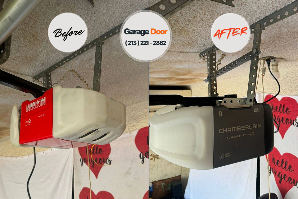 Before and after: garage door spring repair Yanceyville, NC